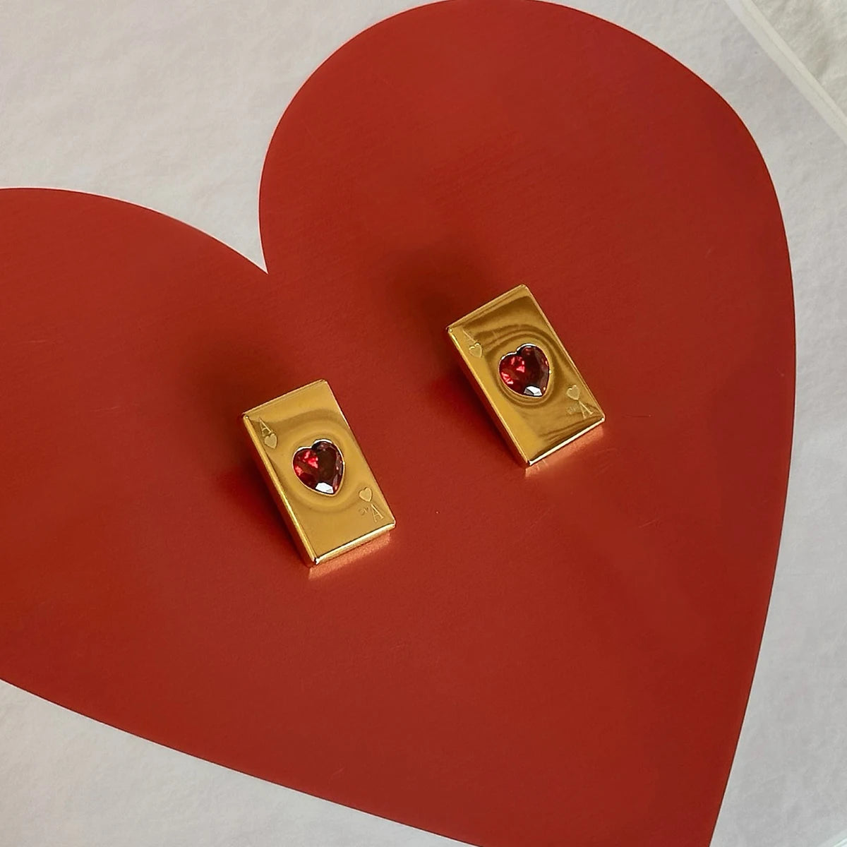 Heart Card Earrings