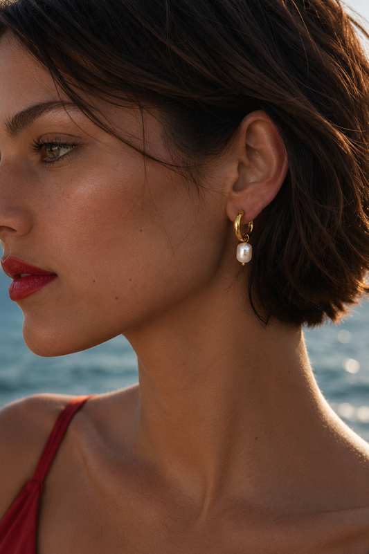 Mayfair Pearl Hoops