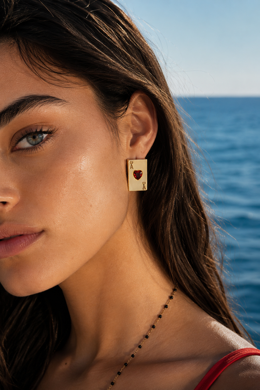 Heart Card Earrings