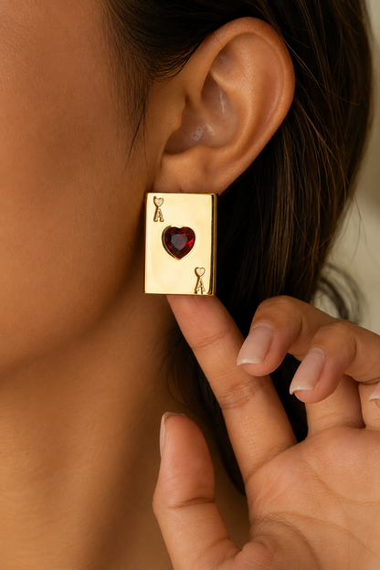 Heart Card Earrings